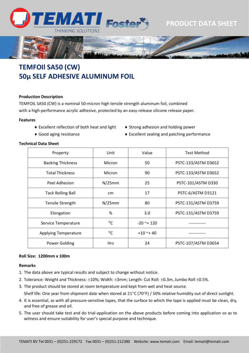 50μ SELF ADHESIVE ALUMINUM FOIL